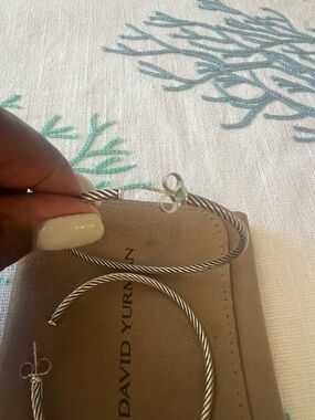 David Yurman Silver Twisted Cable Hoop Earrings